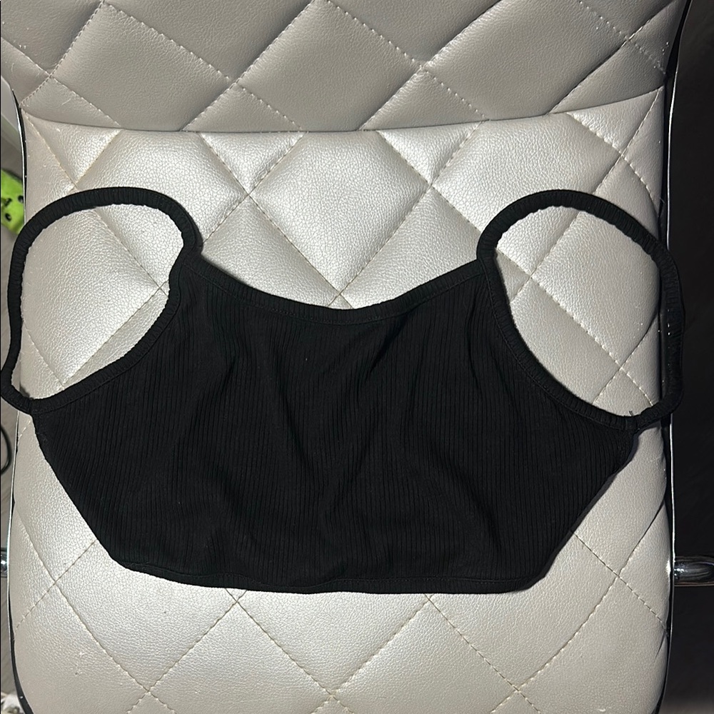 Black Ribbed Crop Top